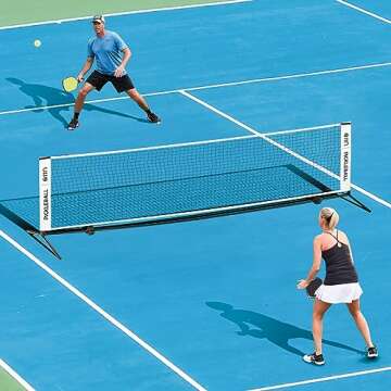 A11N Portable Pickleball Net for Driveway - Half Court Size, 11ft Net for Pickleball, Kids Tennis, S...