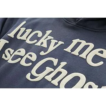 BLLDFZ I See Ghosts Hoodie Hip Hop Hooded Dark Gray