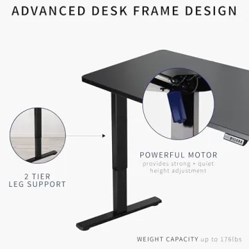VIVO Electric Standing Desk with Memory Controller Black Frame