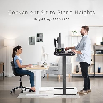 VIVO Electric Standing Desk with Memory Controller Black Frame