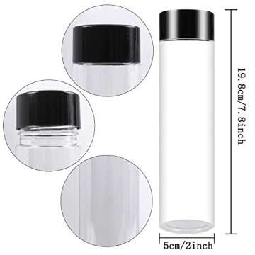 Aneco 12 Pack 12 Ounce PET Empty Juice Bottles with Lids Reusable Clear Drink Containers for Storing...