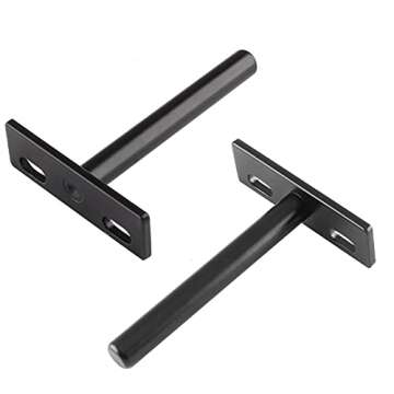 Luomorgo 4 Pcs Floating Shelf Bracket 3 Inch Shelf Brackets Heavy Duty Black Blind Shelf Support Bracket, Hidden Wall Mounted Shelf Brackets with Screws & Wall Plugs