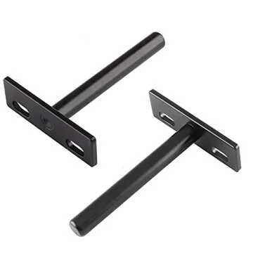 Luomorgo 4 Pcs Floating Shelf Bracket 3 Inch Shelf Brackets Heavy Duty Black Blind Shelf Support Bracket, Hidden Wall Mounted Shelf Brackets with Screws & Wall Plugs