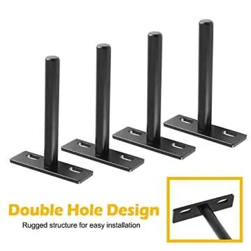 Luomorgo 4 Pcs Floating Shelf Bracket 3 Inch Shelf Brackets Heavy Duty Black Blind Shelf Support Bracket, Hidden Wall Mounted Shelf Brackets with Screws & Wall Plugs