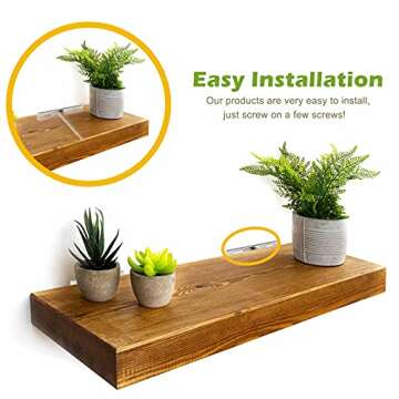 Luomorgo 4 Pcs Floating Shelf Bracket 3 Inch Shelf Brackets Heavy Duty Black Blind Shelf Support Bracket, Hidden Wall Mounted Shelf Brackets with Screws & Wall Plugs