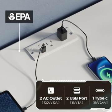 Rolanstar Dresser with LED Lights and Outlets 10 Drawers