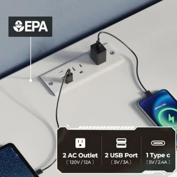 Rolanstar Dresser with LED Lights and Outlets 10 Drawers