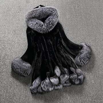 LUGOGNE Faux Fur Warm Jacket for Women Plus Size