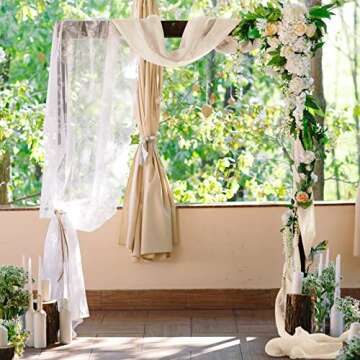 2 Pack Cheesecloth Gauze Table Runner, 13 Ft x 35 Inch Semi Sheer Table Cheese Cloth for Wedding Decor Bridal Shower Rustic Boho (Apricot, White)