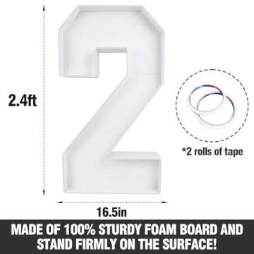 2025 Graduation Decorations - 2FT Large PRE-CUT 2025 Marquee Numbers Kit - Mosaic Foam Board Sign - Class of 2025 Party Supplies Decor for Kindergarten Preschool High School Christmas Wedding Prom