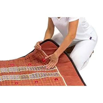 HealthyLine Far Infrared Heating Queen Mattress Pad - Tourmaline, Amethyst and Obsidian Gemstones - Negative Ions - Inframat Pro 80" x 60"