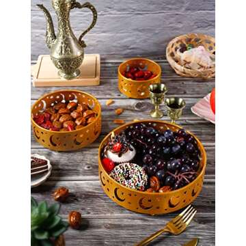 Elegant Ramadan Serving Trays - 3 PCS for Eid Celebrations