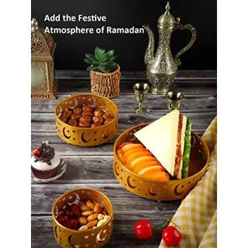 Elegant Ramadan Serving Trays - 3 PCS for Eid Celebrations