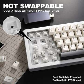 YUNZII AL71 Mechanical Keyboard with RGB & Wireless Connectivity