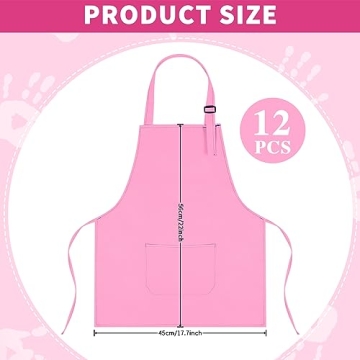 Ramede Kids Art Aprons - 12 Durable Adjustable Aprons
