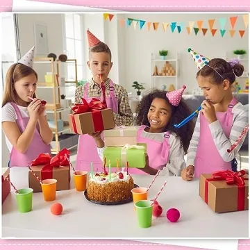 Ramede Kids Art Aprons - 12 Durable Adjustable Aprons