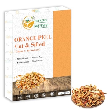 Herbs Botanica Dried Orange Peel Organic Cut & Sifted Natural Zest for Tea and Wellness