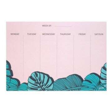 Undated Weekly Sticky Note Calendar Tropical - Yoobi153; Multi-Colored