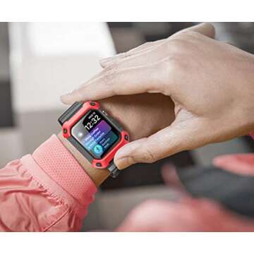 SUPCASE for Apple Watch 9/8/7/6/SE/5/4 45/44mm Case with Band (Unicorn Beetle Pro), [Anti-Scratch] [Bumper Protector] Rugged Men Cover with Adjustable Strap Band for iWatch 9/8/7/6/SE/5/4, Red