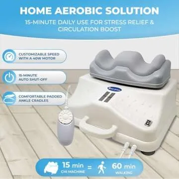 Daiwa Felicity Chi Vitalizer Machine Original - Passive Aerobic Exerciser for Vitality Swing Shaking Exercise - Chi Machine Lymphatic Massager, Comfortable Padded Ankle Cradle for Full Body Relaxation