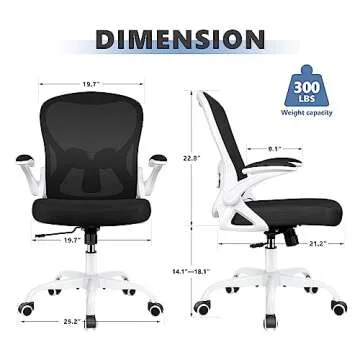 Winrise Office Chair Desk Chair, Ergonomic Mesh Computer Home Chairs, Swivel Task Mid Back Breathabl...
