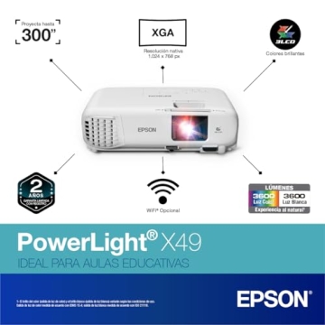 Epson PowerLite X49 Projector - Vibrant Classroom Displays