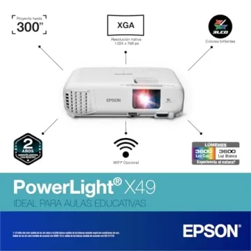 Epson PowerLite X49 Projector - Vibrant Classroom Displays