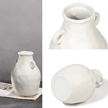 Sunormi White Ceramic Minimalist Vase For Elegant Decor