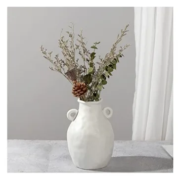 Sunormi White Ceramic Minimalist Vase For Elegant Decor