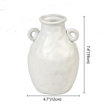 Sunormi White Ceramic Minimalist Vase For Elegant Decor