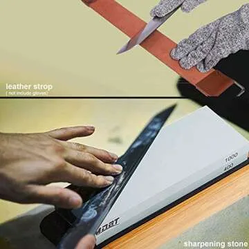 MDBT Complete Knife Sharpening Stone Set, Premium Whetstone Knife Sharpening Kit - Dual Grit 400/1000 3000/8000 Waterstone with Bamboo Base, Angle Guide, Leather Strop, Axe Sharpener, Flatting Stone