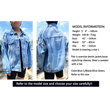 Stylish Oversize Denim Jacket for Women - Tsher Classic