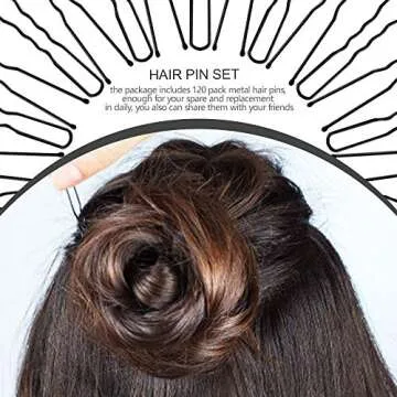 FANDAMEI 120 Pack of U Shaped Hair Pins Women and Girls Bun Hair Pins with Storage Box, Black (5 cm/1.96 Inches)