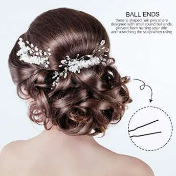 FANDAMEI 120 Pack of U Shaped Hair Pins Women and Girls Bun Hair Pins with Storage Box, Black (5 cm/1.96 Inches)