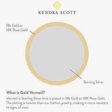 Kendra Scott Davie Pendant Necklace in 18K Gold Vermeil, Fine Jewelry for Women, White Opal