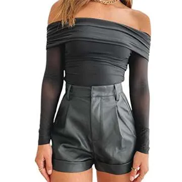 Stylish Remidoo Women's Off Shoulder Crop Top - Black