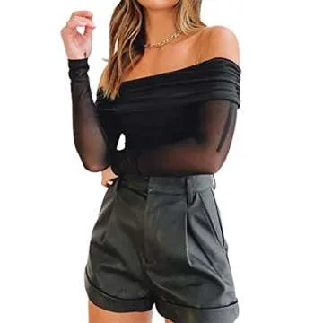 Stylish Remidoo Women's Off Shoulder Crop Top - Black