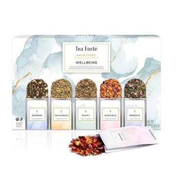Tea Forte Wellness Tea Sampler, 15 Single Serve Pouches