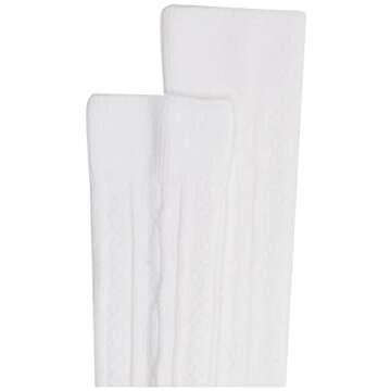 Jefferies Socks Big Girls' School Uniform Acrylic Cable Knee High (Pack of 3), White, Medium