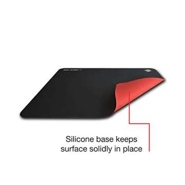 Mad Catz The Authentic G.L.I.D.E. 19 High Performance Gaming Mouse Pad Water Resistant Gaming Surface With Heat Bonded Edges And Non-Slip Silicone Base 12.4 x 15.4 in, Black