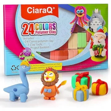 CiaraQ 24 Color Polymer Clay Kit for Kids and Beginners
