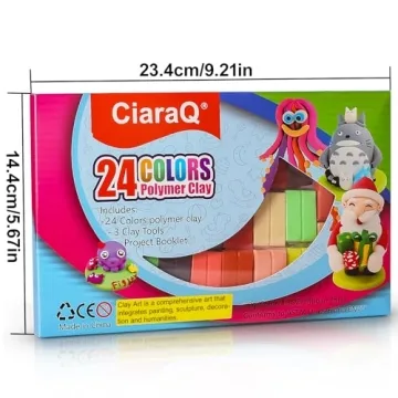 CiaraQ 24 Color Polymer Clay Kit for Kids and Beginners