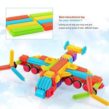 Teytoy 100 Pcs Bristle Shape Building Blocks Toy Set for toddlers Kids