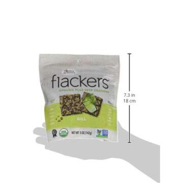 Doctor In The Kitchen Flackers Organic Flax Seed Crackers, Dill, 5 Ounce