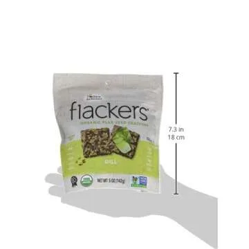Doctor In The Kitchen Flackers Organic Flax Seed Crackers, Dill, 5 Ounce