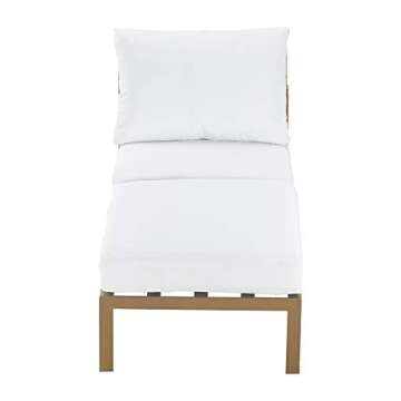 Elle Decor Modern Mirabelle Outdoor Patio Modular Furniture Collection, White or Gold Frame, Lounge Chair & Ottoman, Gold