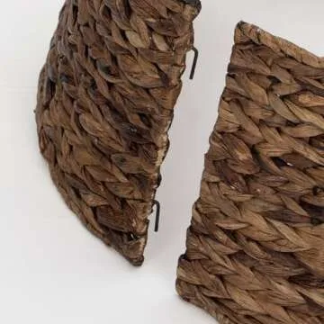 Christmas Tree Collar, 23.5’’ D Handmade Water Hyacinth Christmas Stand Tree Collar Basket Base Cover for Holiday Decoration