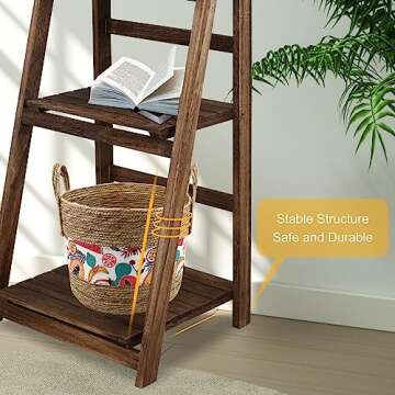 Stylish ECOMEX 4 Tier Ladder Shelf for Home & Office