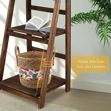 Stylish ECOMEX 4 Tier Ladder Shelf for Home & Office