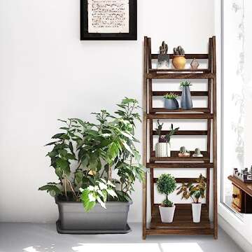 Stylish ECOMEX 4 Tier Ladder Shelf for Home & Office
